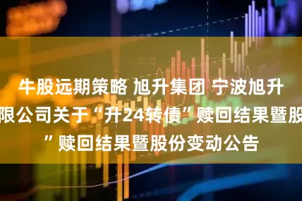 牛股远期策略 旭升集团 宁波旭升集团股份有限公司关于“升24转债”赎回结果暨股份变动公告